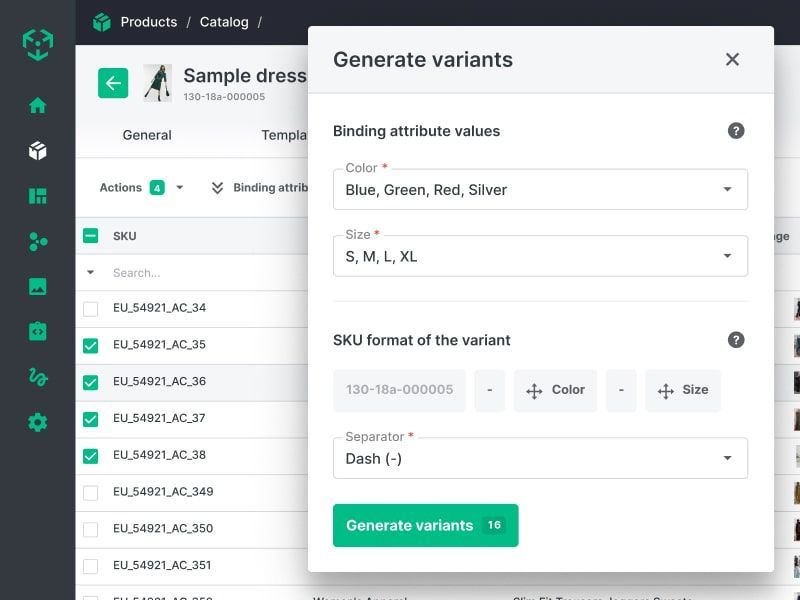 Ergonode - product variants generator