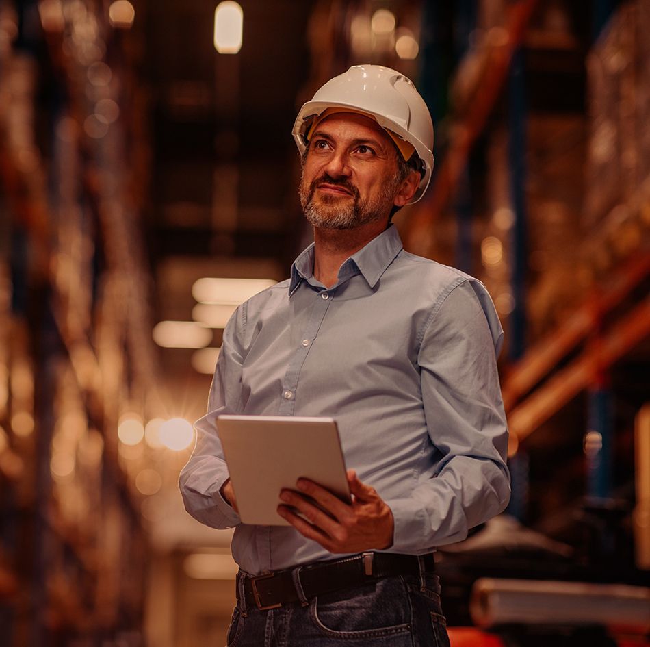 Modern manufacturer in a warehouse_image