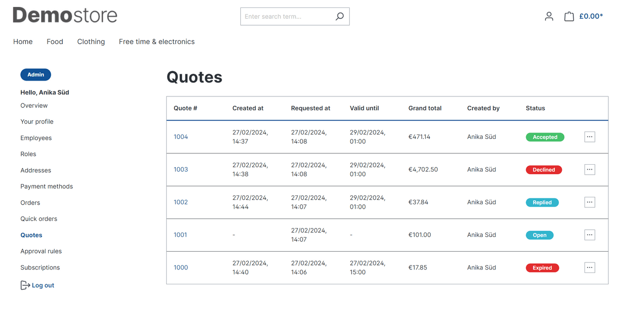 Essential eCommerce features to optimize complex B2B processes (from Shopware) - Quote management