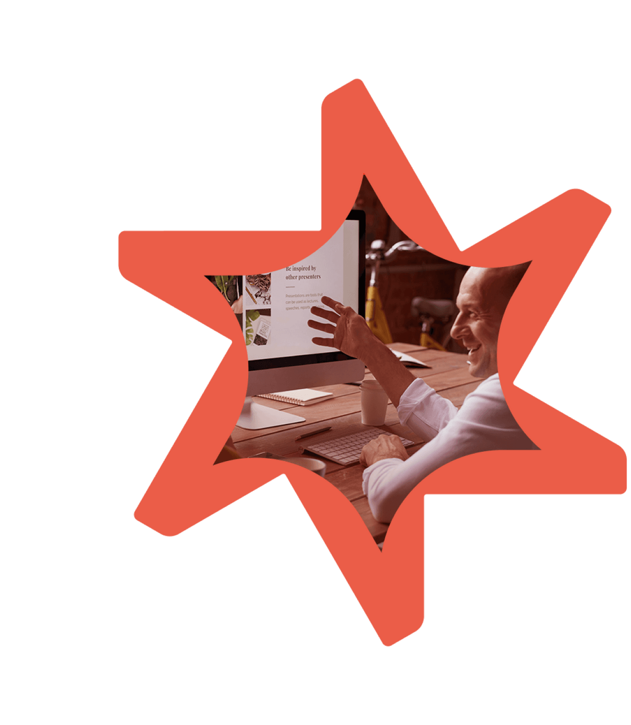 Tandemite banner: man pointing computer monitor while sitting in office with a coworker
