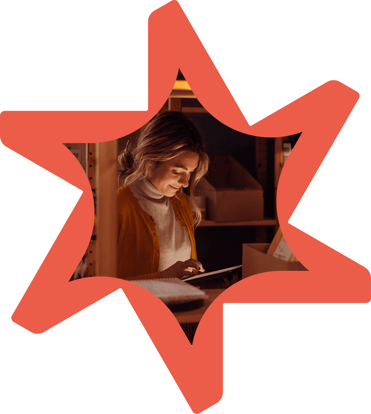 Tandemite banner: female using a tablet for work