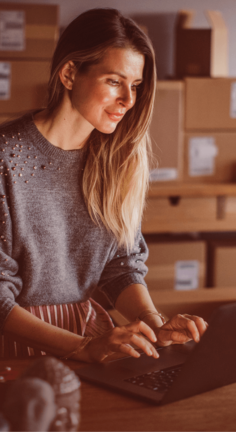 Female working on a laptop_image