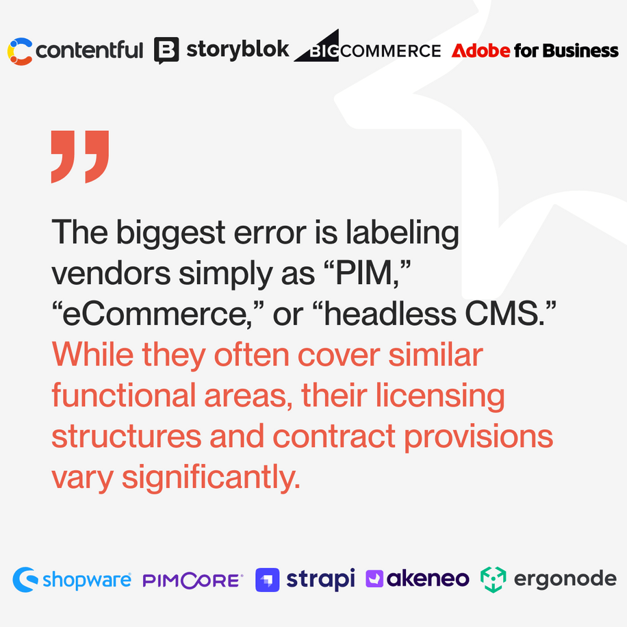 Understand licensing before you commit The models behind PIM, e-commerce & headless CMS - image1 expert opinion