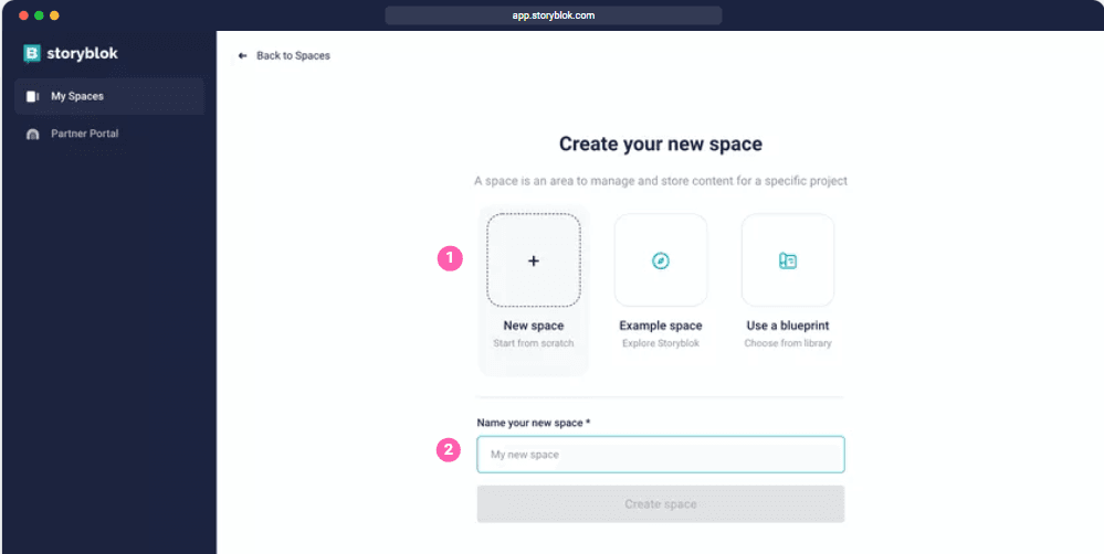 Storyblok content management system interface